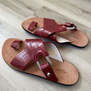 Rag & Bone Red Croc-Embossed Women's Sandals